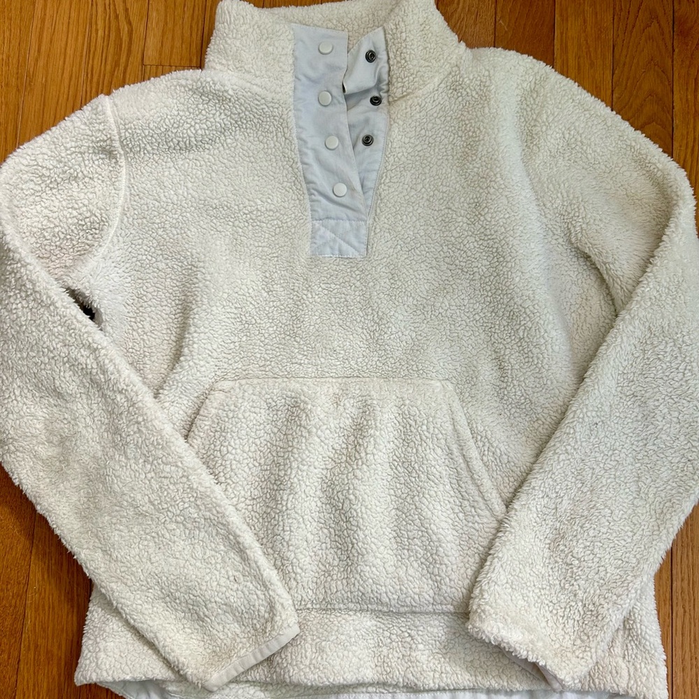 Eddie Bauer Cream Sherpa Fleece M